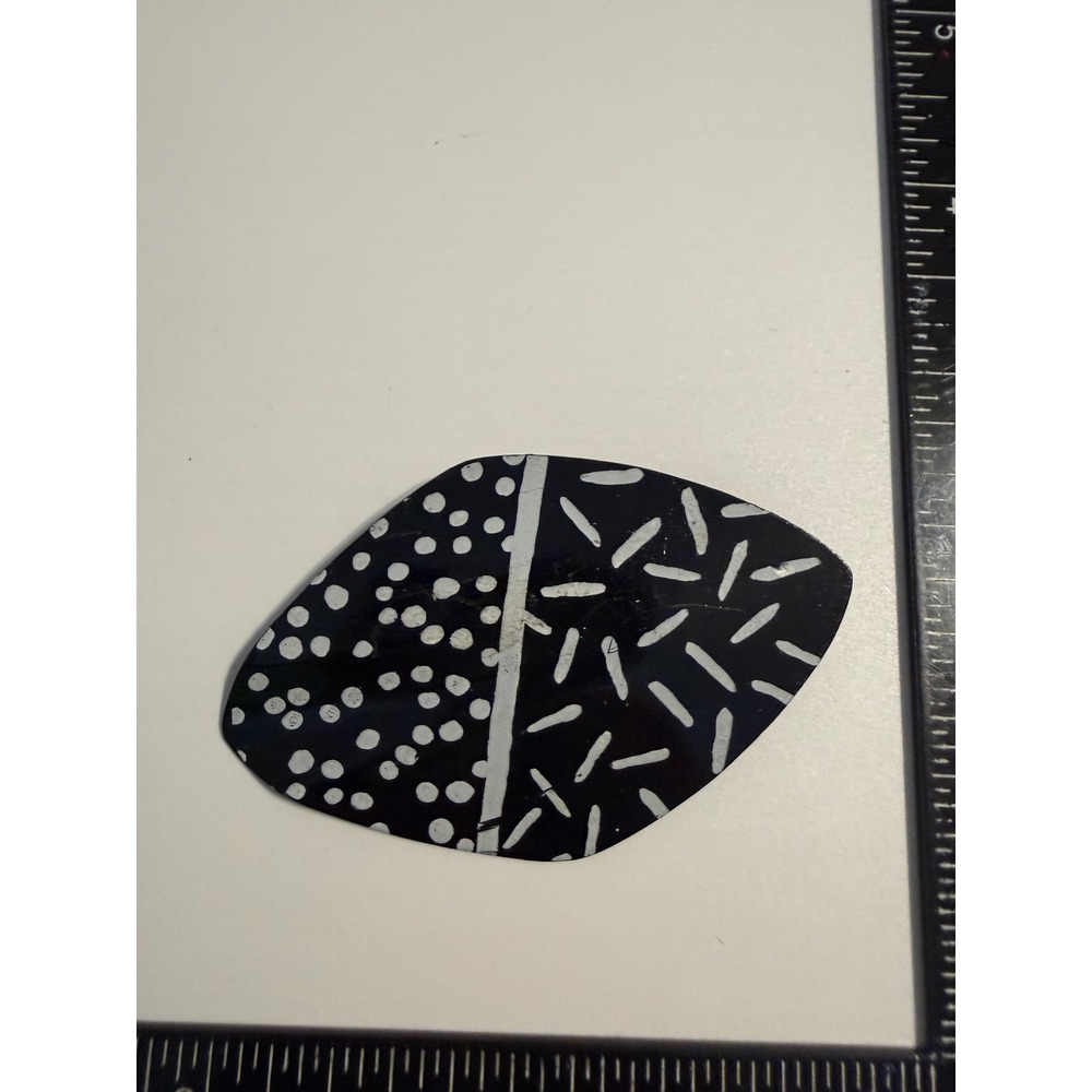 Vintage 80s Memphis‎ Milano Style Brooch Black White Geometric Abstract Pin Art